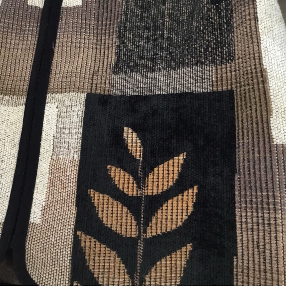 COLDWATER CREEK Patchwork Leaf Pattern Jacket in Brown/Tan/Cream/Black Size L - Picture 5 of 6